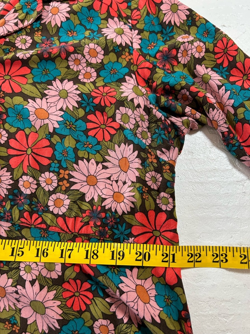 NATURAL LIFE Ansley Tunic Floral Button-Front Dress in Pink, Green & Red - Picture 10 of 15
